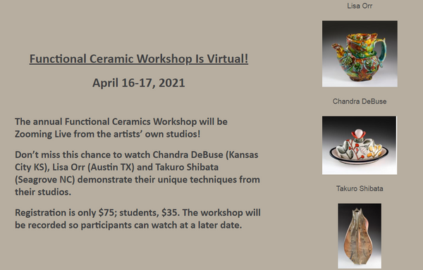 Functional Ceramic Workshop is Virtual