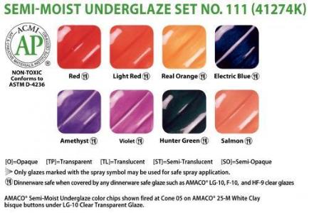 Amaco Non-Toxic Underglaze Decorating Crayon Set - A, Assorted Color, Set of 8