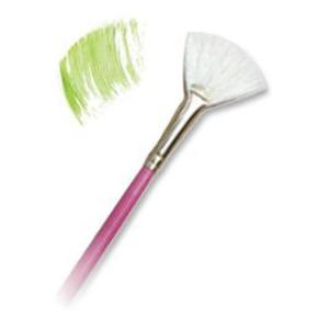 White Natural Hair Fan Brushes